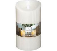bougie pilier led rustique 10x20cm blanc cassé - 148104A Blanc, Blanc