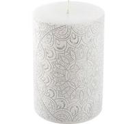 Bougie Pilier Mandala "Graphic Ethnic" 10cm Blanc Blanc G