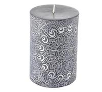 Bougie Pilier Mandala "Graphic Ethnic" 10cm Noir