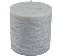 Bougie Pilier Ronde Déco "Rustique" 10cm Gris Gris G