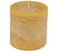 Bougie Pilier Ronde Déco "Rustique" 10cm Jaune Jaune G