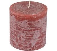 Bougie Pilier Ronde Déco "Rustique" 10cm Rose Rose G