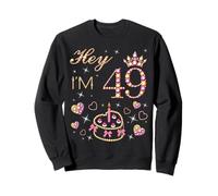 Bougie pour gâteau d'anniversaire 49 Ans avec Inscription « Hey I'm 49, 49 Years Old Women » Sweatshirt