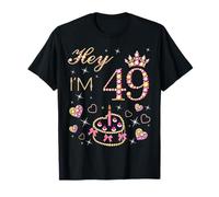 Bougie pour gâteau d'anniversaire 49 Ans avec Inscription « Hey I'm 49, 49 Years Old Women » T-Shirt