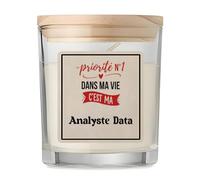 Bougie Priorite N1 dans ma vie Cest ma Analyste Data - Candle - Idée Bougie Décorative Cadeau Anniversaire Fête Original Famille Travail Départ Collègue Retraite Noël.