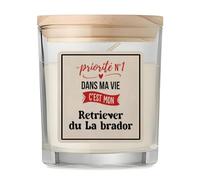 Bougie Priorite N1 dans ma vie Cest mon Retriever du La brador - Candle - Idée Bougie Décorative Cadeau Anniversaire Fête Original Famille Travail Départ Collègue Retraite Noël.