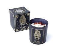 Bougie rituel de Chance Good Fortune - Parfum Patchouli et Orange - Bonne fortune bougie d'intention avec cristaux jaspe rouge