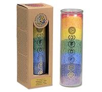 Bougie rituelle en verre aux 7 chakras avec huiles essentielles