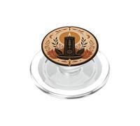 Bougie Rituelle Noire Mystique Païenne Rune Magie Céleste PopSockets PopGrip pour MagSafe
