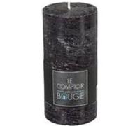 Bougie ronde effet rustique - D 7 x H 14 cm - Noir Noir