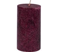 Bougie ronde en stéarine, 100% cire végétale, 50/90 mm, rouge foncé, KERZENFARM HAHN, durée de combustion env. 28h