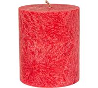 Bougie ronde en stéarine - rouge 75x64mm