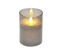 Bougie Ronde LED Verrine 10cm Gris Clair