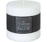 Bougie ronde style rustique - D 10 x H 10 cm - Blanc