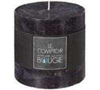 Bougie ronde style rustique - D 10 x H 10 cm - Noir Noir G