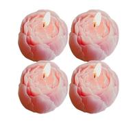 Bougie rose 4 pièces romantiques naturelles | Bougies de soja romantiques en forme de fleur | pour Saint-Valentin, mariage, rendez-vous, relaxant, hiver, salle de bain, hôtel, fêtes, détails femme