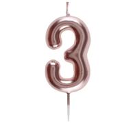 Bougie ROSE GOLD, chiffre 3