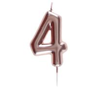 Bougie ROSE GOLD, chiffre 4