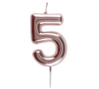 Bougie ROSE GOLD, chiffre 5