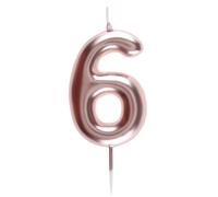 Bougie ROSE GOLD, chiffre 6