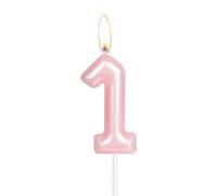 Bougie Rose Joyeux Premier Anniversaire, Bougie Rose Numéro 1, Décorations de Bougie de Gâteau d'Anniversaire, Bougies de Gâteau et Décorations de Gâteau pour Filles et Femmes, Anniversaire de Mariage