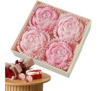 Bougie rose - Parfum naturel - Bougies en de soja très parfumées pour Saint-Valentin, vacances, mariage, bureau, salon, salle à manger, hôtel, fête, cadeaux pour épouse