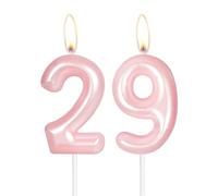 Bougie rose vif « Happy 29th Birthday », chiffre 29, décoration de gâteau d'anniversaire, bougies de gâteau pour filles et femmes, anniversaire de mariage