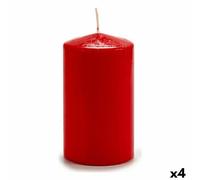 Bougie rouge 9 x 15 x 9 cm (4 pièces)