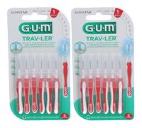 Bougie rouge GUM® Trav-Ler® 0,8 mm avec capuchon Brosse(S) À Dents 2x6 pc(s)