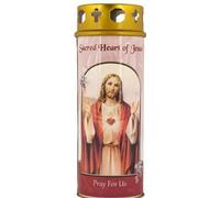 Bougie - Sacré cœur de Jésus Bougie pilier avec feuille d'or points forts
