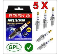 Bougie Set 5 Bougies LPG Méthane BRISK Argent DR15YS-9 VW Golf IV (1J1, 1J5, 1E)
