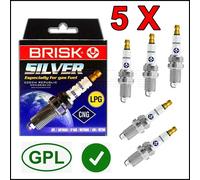 Bougie Set 5 LPG Méthane BRISK Argent DR15YS-9 VW Bora (1J2, 1J6) 1998>05