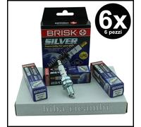 Bougie Set 6 Bougies LPG Méthane BRISK Argent DR15YS-9 Audi A6 (C6-4F) 2004-2012