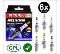 Bougie Set 6 Bougies LPG Méthane BRISK Argent DR15YS-9 Toyota Previa II 2000>05