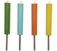 Bougie solaire couleurs assorties effet flamme Ø 4 x 90 cm lumière