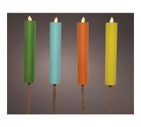 Bougie solaire de jardin à LED Ø4-H90cm avec minuterie de 6 heures