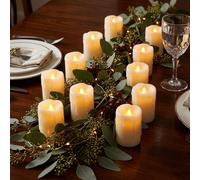 Souche Bougie Lampe Décorative LED Lumière de Batterie Blanc Noël 12x