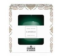 Bougie sphère décorative laquée diamètre 10 cm - Durée 49 heures - Couleur vert foncé - Coffret cadeau - Cereria Di Giorgio