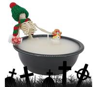 Bougie squelette | Bougie parfumée squelette d'Halloween à longue combustion - Décoration d'intérieur vintage - Ornements de bureau imperméables pour cheminée, table, intérieur et extérieur