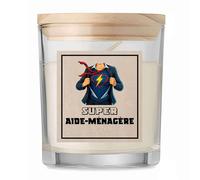 Bougie Super Aide-Ménagère | Candle| Idée Cadeau Anniversaire Famille Travail Départ Collègue Retraite Noël