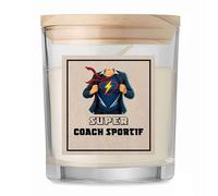 Bougie Super Coach Sportif | Candle| Idée Cadeau Anniversaire Famille Travail Départ Collègue Retraite Noël