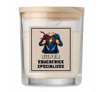 Bougie Super Éducatrice Spécialisée | Candle| Idée Cadeau Anniversaire Famille Travail Départ Collègue Retraite Noël