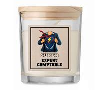 Bougie Super Expert Comptable | Candle| Idée Cadeau Anniversaire Famille Travail Départ Collègue Retraite Noël