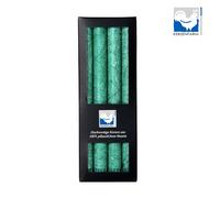 bougie sur tige vert foncé 22x250mm kerzenfarm hahn 4er Set 100% stéarine végétale