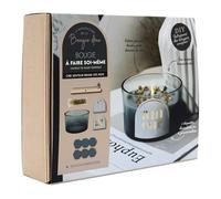 THE CONCEPT FACTORY, BO0180, Coffret DIY Bougie Pierre à Faire Soi-Même, Kit Complet avec Pots en Verre, Mèches, Colorants et Parfums, Activité Créative, Multicolore, 20x9x20 cm