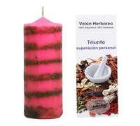 Bougie triomphe et dépassement ritualisé - Bougie ésotérique pour défis et nouveaux débuts - Pâte aux herbes naturelles - Force, énergie et changement d'attitude - Les bougies de marial
