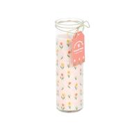 Bougie tube tulipe française à imprimé tulipe | Durée de combustion de 55 heures | Décoration d'intérieur parfumée au printemps | Bougie cadeau en verre floral