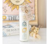 Bougie tube vintage Tarot Rose - Design inspiré du tarot mystique - Parfum floral classique - 70 heures de combustion - Cadeau parfait pour les amateurs de tarot - Pièce de décoration élégante pour