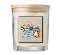 Bougie Vanille Eve Chouette Grain Cadeau Saint Valentin Femme