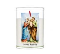 Bougie veilleuse de la Sainte Famille avec prière - Bougie Chrétienne - Culte Chrétien en
